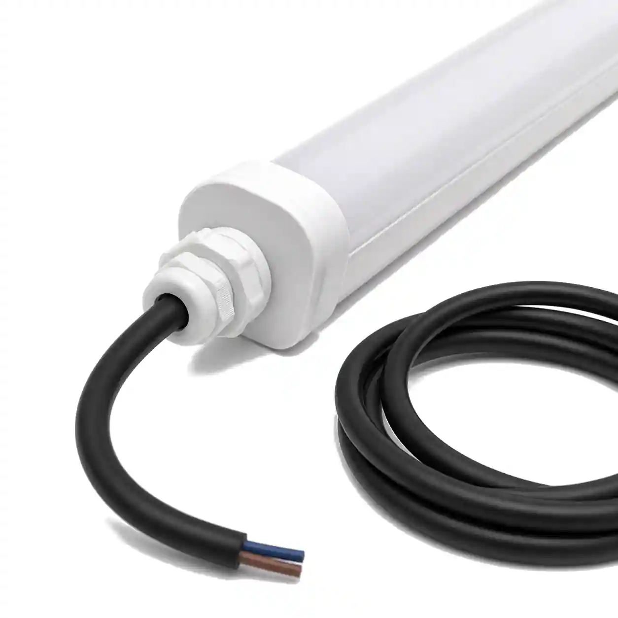 LED svítidlo SR05 zezadu s koncovkou a přívodním kabelem